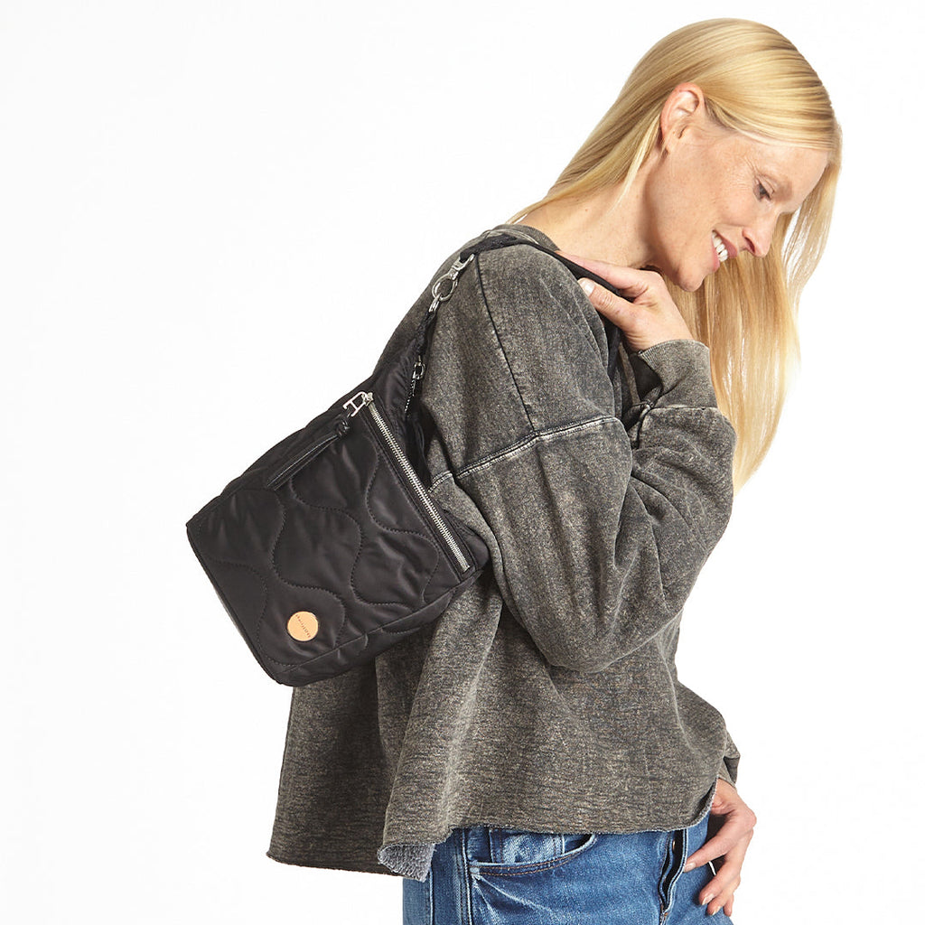 marcel - quilted crossbody bucket bag