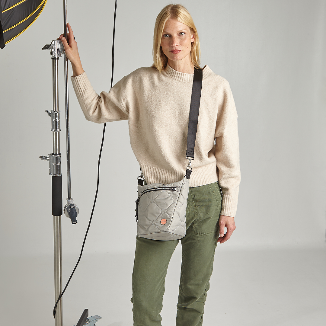 marcel - quilted crossbody bucket bag