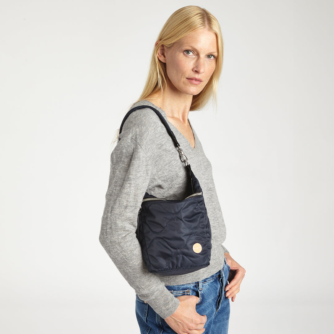 marcel - quilted crossbody bucket bag