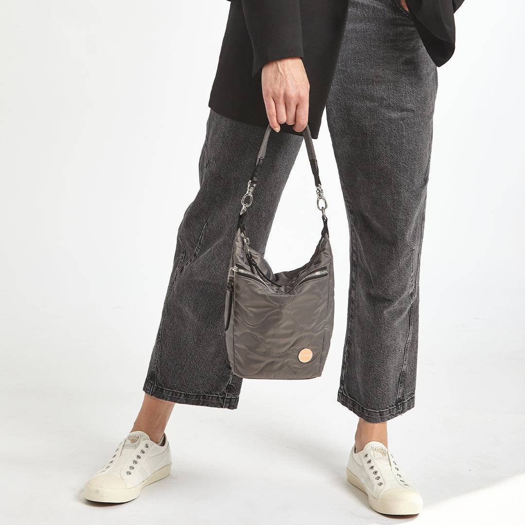 marcel - quilted crossbody bucket bag