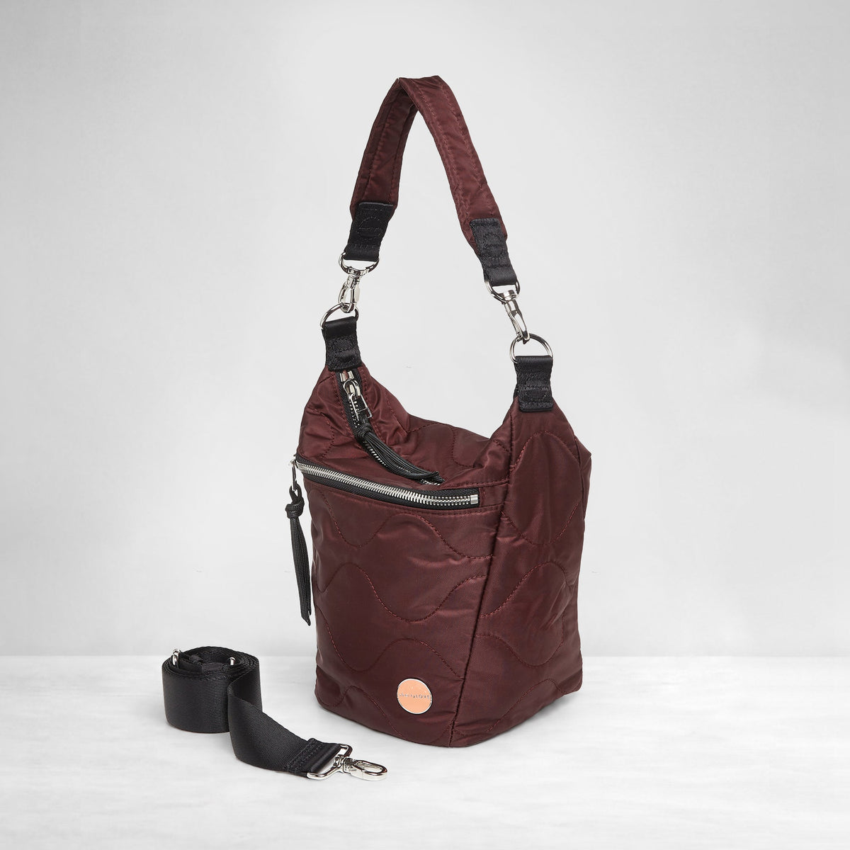 marcel - quilted crossbody bucket bag