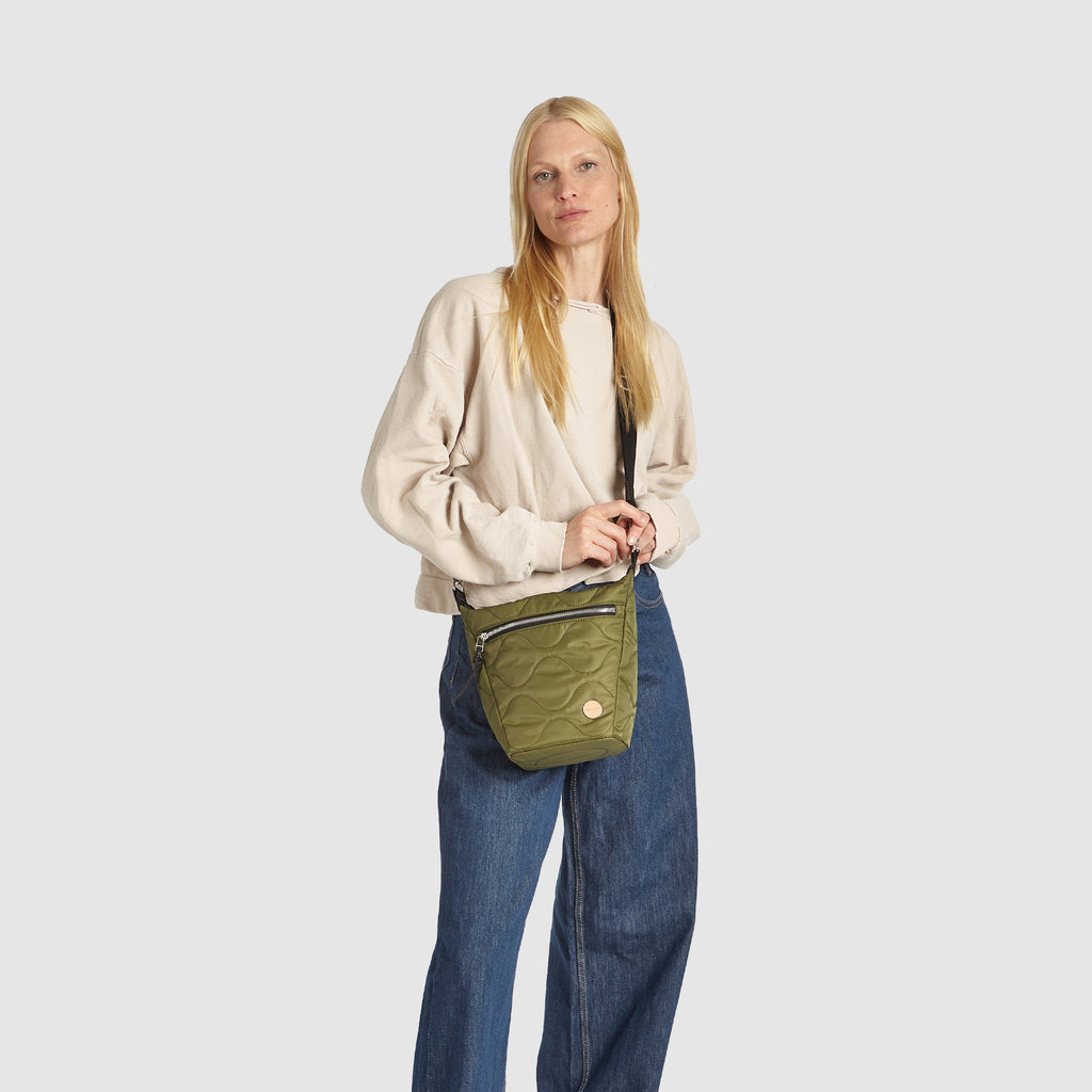marcel - quilted crossbody bucket bag