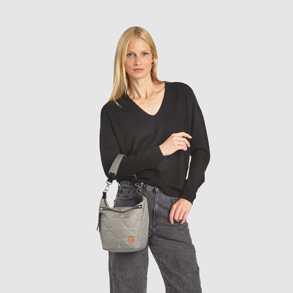 marcel - quilted crossbody bucket bag