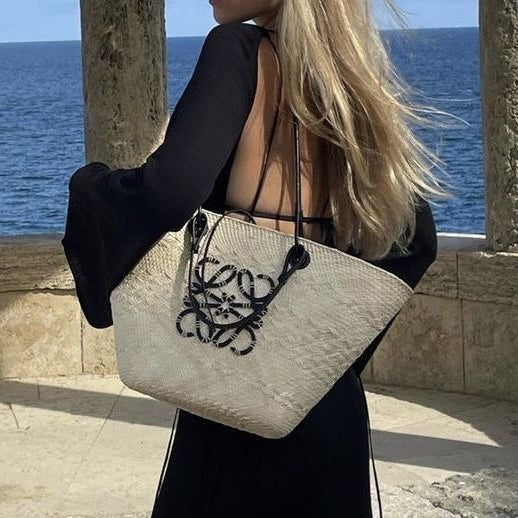 LOEWE Sunday Neeti Black Raffia Bag
