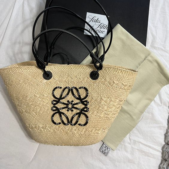 LOEWE Sunday Neeti Black Raffia Bag