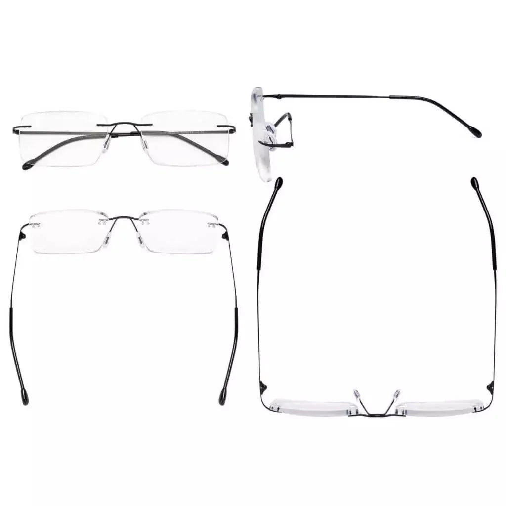 Rimless Spectacle Rectangle Reading Glasses RWK9904